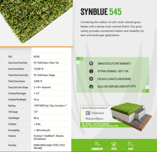 SYNBlue 545 - 9'5" x 15' Remnant
